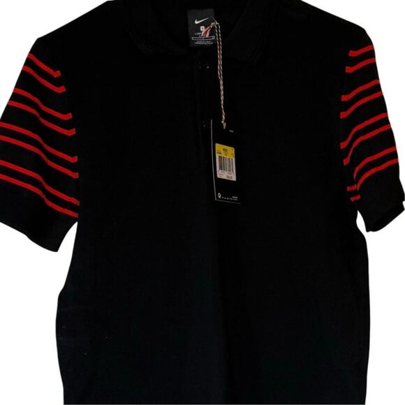 NIKE X Made in Italy AQ0680 Short Sleeve Golf Shirt Polo Black/Red Men's SM NWT - Picture 6 of 6